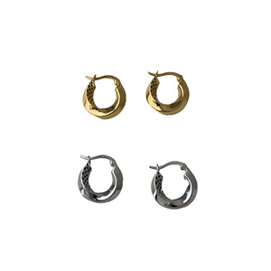 Pendientes de Aro de Plata de Ley S925, Geométricos, Circulares, en Forma de U, Chapados en Oro de 24K, Chapados en Oro Blanco, para Uso Diario - Product Image 5