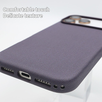 Coque de Téléphone Magnétique Aspect Lin pour iPhone 17 Design Boutons Indépendants Housse TechWoven pour iPhone 17 Pro Max