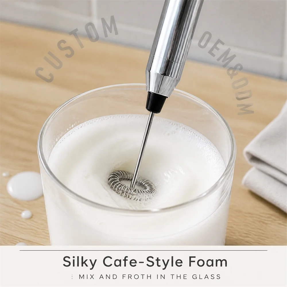 Pailite EP-504 Mini Aluminum Coffee Mixer Portable Battery Powered Blender Matcha Whisk Metallic Texture Laser Engraving Milk · image 5