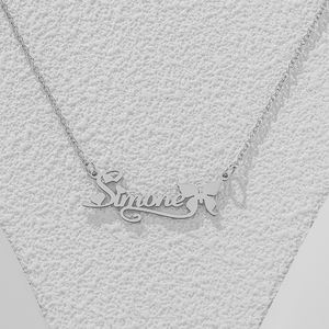 个性化不锈钢个人定制爱心名字项链女士时尚蝴蝶名字吊坠DIY周年礼物 - Product Image 6