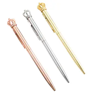 Korean fantasy crown rotating ballpoint pen, Custom Logo Cute Ball Pen Metal Ballpoint Pen