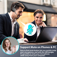 Casque téléphonique sans fil avec microphone antibruit Casque de bureau pour la communication professionnelle