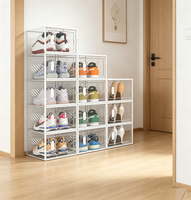 Boîte de rangement pour chaussures moderne en PET, écologique, sûre et durable, pliable, anti-poussière, présentoir à baskets empilable et transparent – Offre Spéciale