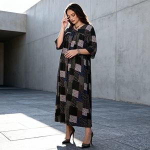 Robe Abaya personnalisée élégante et luxueuse en polyester imprimé pour femmes musulmanes, soirée, fournisseur en gros - Product Image 4