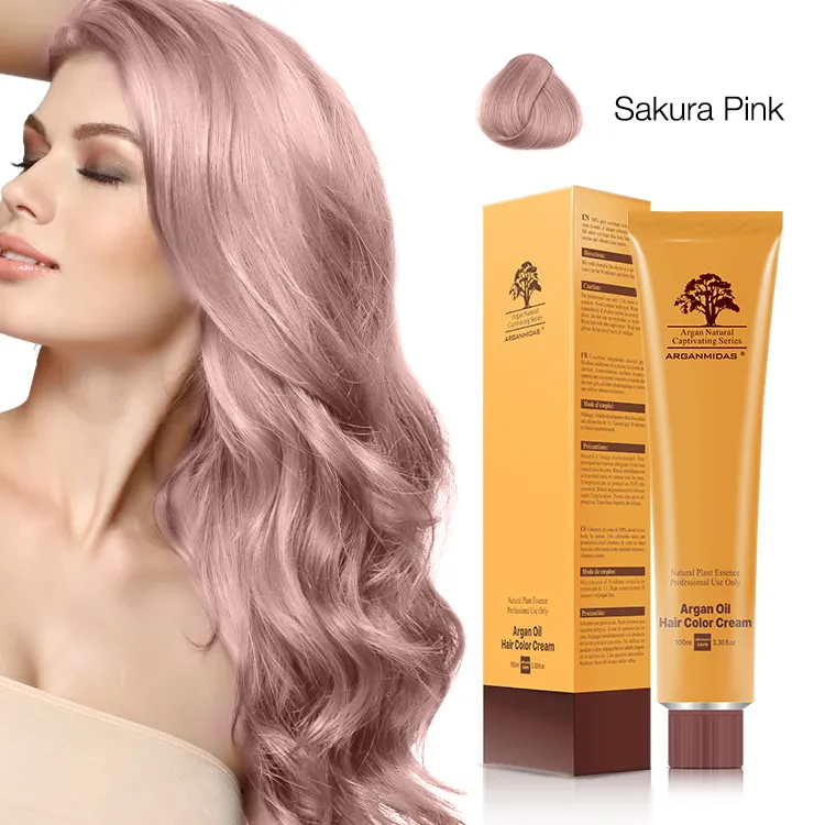Arganmidas New Professional Hairstyle Hair Colour Gray Permanent Argan Oil Hair Color Dye Cream with low ammonia