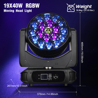 Big Dipper LM1940 Vente en gros Bee Eye RGBW 4 en 1 Wash Zoom LED Moving Head Light DJ Disco Stage Light