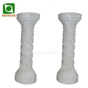 Carrara White Marble Hand Carved Roman Column Sculpture Marble Column