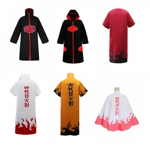 Anime Costume Long Black Itachi Cloak Uchiha Jacket Halloween Cosplay Robe Akatsuki Costume With Headband Ring Necklace