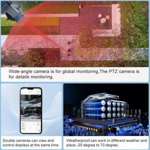 Q20 4G Sim Card WIFI Dual Len Solar Panel <b>Wireless</b> CCTV PTZ <b>Camera</b> <b>Security</b> Surveillance Outdoor 8MP Human Detect IP <b>Camera</b> UBOX - Product Image 4