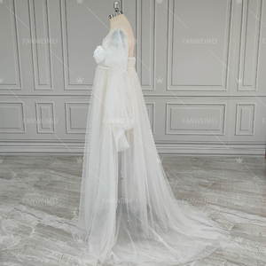 Foto de alta calidad blanco perla tul Puff <span class=keywords><strong>vestido</strong></span> de maternidad de manga larga para Baby Shower Sexy frente abierto bata de mujer <span class=keywords><strong>embarazada</strong></span> - Product Image 6