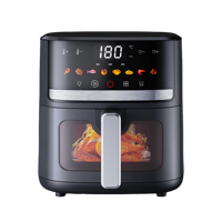 Friteuse à air électrique 1350W, capacité 5L, carrée, classique, sans huile, pour la maison, avec contrôle tactile numérique et écran LCD