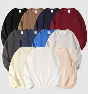 Großhandel individuelle Stickerei 320Gsm Baumwolle Tropfen-Schulter Unisex Übergröße Rundhalsausschnitt Sweatshirts