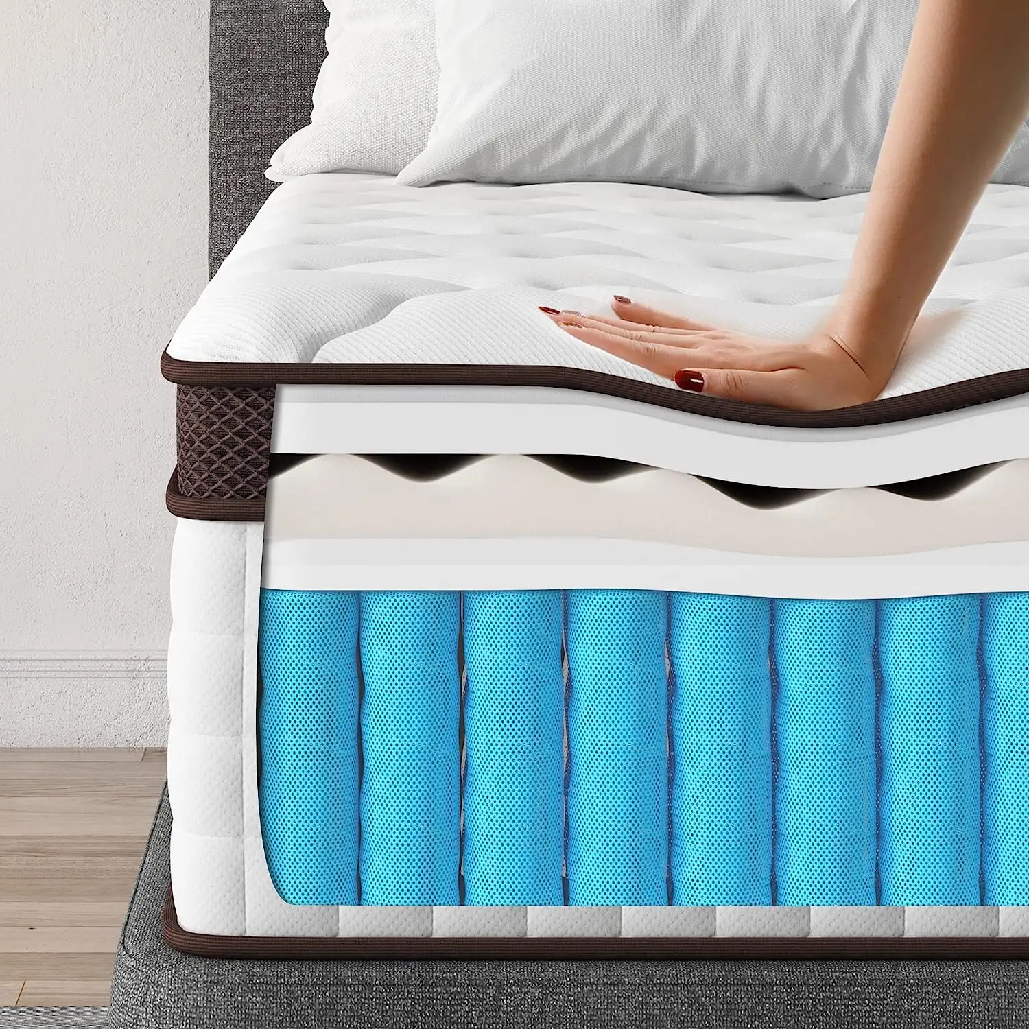 Reduces the exposure to allergens Customization Orthopedic mattress bed gel memory foam with bed frame hot sale in Japan Korea