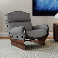 Simple haut de gamme italien en bois massif tissu Art chaise décontractée salon meubles design moderne en bois massif tissu Art meubles