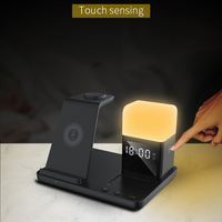 Lámpara Magnética LED Negra para Teléfono Móvil, Soporte Magnético 6 en 1, Cargador Inalámbrico para iPhone