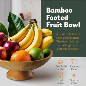 Frutero <span class=keywords><strong>de</strong></span> Bambú Ecológico al por Mayor con Orificios <span class=keywords><strong>de</strong></span> Ventilación, Cesta Redonda <span class=keywords><strong>de</strong></span> Bambú con Pedestal para Almacenamiento en la Encimera <span class=keywords><strong>de</strong></span> la Cocina - Product Image 3