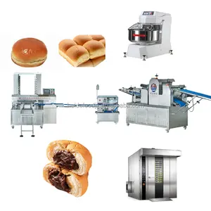 Panino commerciale dell'hamburger dell'hamburger che fa la linea di produzione automatica dei panini dell'hamburger a macchina