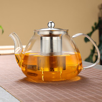Théière en verre borosilicate de haute qualité de 600 ml, taille personnalisée, avec infuseur en acier inoxydable pour thé en vrac – Vente en gros