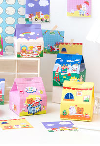 Dessin animé mignon ours et lapin poche lait Carton mémo créatif amovible mémo papier 200 feuilles - Product Image 5