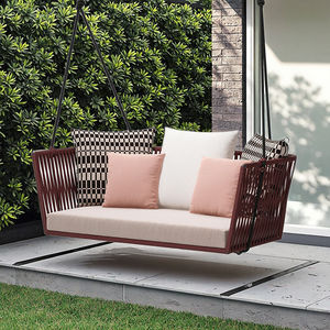 Chaise suspendue en corde d'aluminium <span class=keywords><strong>de</strong></span> haute qualité, moderne, personnalisable, pour jardin, terrasse, cour, <span class=keywords><strong>bain</strong></span> <span class=keywords><strong>de</strong></span> <span class=keywords><strong>soleil</strong></span>, canapé suspendu pour patio, parc, salle <span class=keywords><strong>de</strong></span> sport - Product Image 4