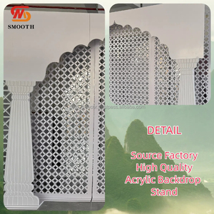 Fondo de boda de estilo árabe personalizado liso paneles acrílicos blancos decoración de fondo de escenario de Evento de boda - Product Image 2
