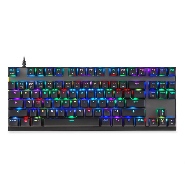 Factory Wholesale Ergonomic Oem Language Layout Rgb White/black/pink Wired Mechanical Gaming Keyboard with Multi-media Keys