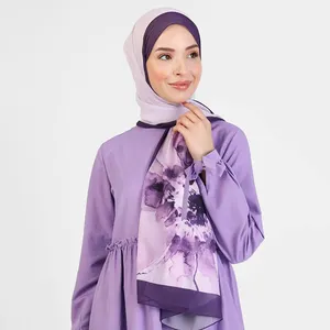 2024 New tie dyed printed long hijab scarf shawl malaysia Islamic dubai women chiffon muslim hijab scarf