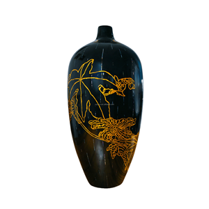 Handcrafted Floral Design Lacquerware Container Traditional Manner Handcrafting