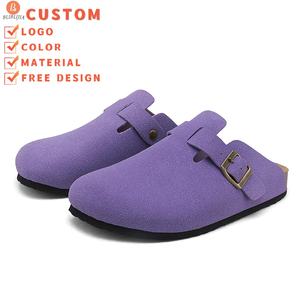 Vente en gros de haute qualité unisexe antidérapant en cuir véritable liège mule femmes soutien de la voûte plantaire sabots en cuir Birkenstocks - Product Image 1