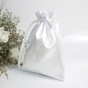 Bolsas de satén blanco para joyería, pañuelos, regalos, almacenamiento de pelucas y ropa, con cordón de seda - Product Image 2