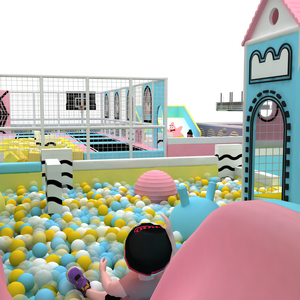 Cómodo e interesante juego de juegos infantiles de plástico para interiores con temática personalizada, con toboganes y piscina de bolas. - Product Image 2