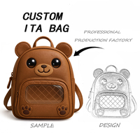 Sac Ita en cuir PU rouge de qualité supérieure, style livre vintage, personnalisé pour les fans d'anime, avec fenêtre de présentation, vente en gros
