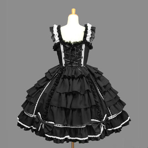 Ecowalson Lolita JSK abito usignolo e rosa Jsk abito stile gotico stile Vintage scuro vittoriano principessa abito da festa senza maniche - Product Image 3
