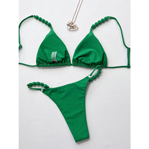 Maillot de bain deux pièces pour femme, couleur unie, sexy, vêtements de plage 2026, maillot de bain de luxe grande taille - Product Image 6