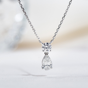 Messi Schmuck Personalisierte MSN-975 Modische 9k Damen-Halskette mit Marquise-Schliff Weißem Labor-Diamanten - Product Image 1