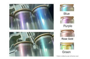 Gobelet en verre iridescent droit de 25 oz avec couvercle en bambou et paille, personnalisable par sublimation, en provenance de notre entrepôt aux États-Unis - Product Image 2