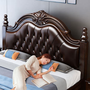 Cama Moderna de Lujo con Estructura de Madera Sólida, Tamaño King, con Diseño de Cuero Genuino, Almacenamiento y Muebles para Dormitorio WB-005 Estilo Europeo - Product Image 4