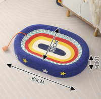 Offre Spéciale : Lit-griffoir pour chat intégré avec corde étoilée, grande boule à griffer et bac de jeu, pour jeu d'intérieur, Vente en gros