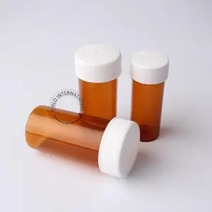 Wholesale 20ml 50ml 30ml empty plastic pill bottles amber PP 1oz storage box for capsule tablet refillable medicine bottles