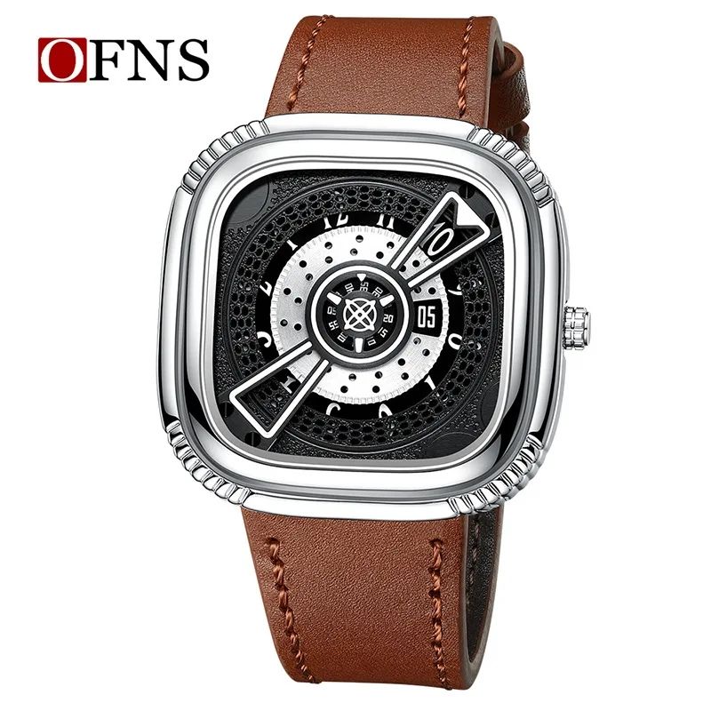 เข็มขัดสีน้ำตาลเงิน