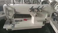 Nouvelle machine à coudre industrielle à lit plat à trois aiguilles à point de chaînette avec moteur haute vitesse 400W pour jeans et pantalons