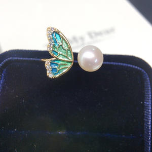 طقم مجوهرات SHDIYAYUN عالي الجودة من لؤلؤ المياه العذبة الطبيعي بتصميم الفراشة الكلاسيكي - Product Image 3