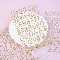 Feuille d'autocollants 3D en PVC alphabet en gros, autocollants gonflés personnalisés en or avec lettres et chiffres pour bébés et enfants, autocollants prédécoupés