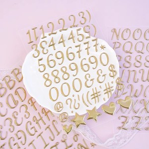 Feuille d'autocollants 3D en PVC alphabet en gros, autocollants gonflés personnalisés en or avec lettres et chiffres pour bébés et enfants, autocollants prédécoupés - Product Image 5