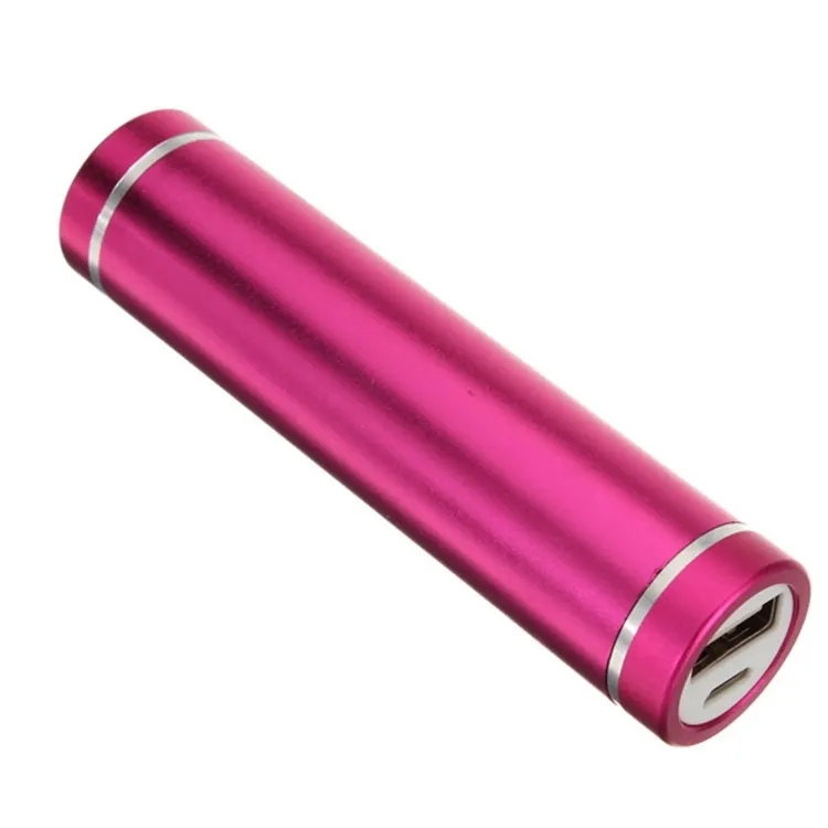 Elegante lápiz labial Banco de la energía 2600mAh de batería externo portátil cargador USB móvil para teléfonos y tabletas