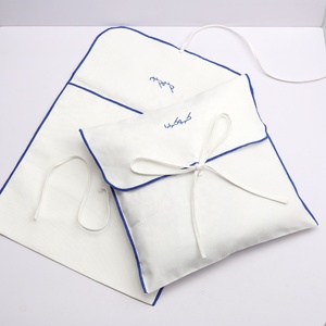 <span class=keywords><strong>Pochette</strong></span> enveloppe en sergé de coton blanc écologique, sac à main, sac de rangement anti-poussière, <span class=keywords><strong>pochette</strong></span> de luxe en coton à rabat - Product Image 2