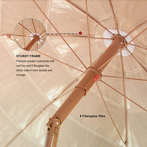 Sombrilla de Playa Estilo Hawaiano de Rafia de Plástico PP de 2.0M con Sistema de Inclinación, Gran Venta - Product Image 5