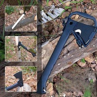 Couteau de survie en plein air, scie à bois, hache tactique multi-outils pour le camping, hache de randonnée, hache d'urgence