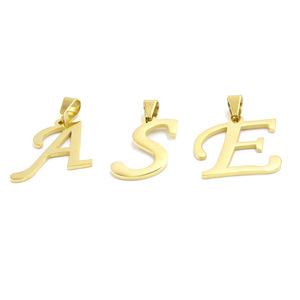 Colgante de letra mayúscula con cierre de semilla de melón |   Dijes con Iniciales Chapados en Oro de 18K PVD para Hacer Joyería DIY, Collares y Pulseras - Product Image 5