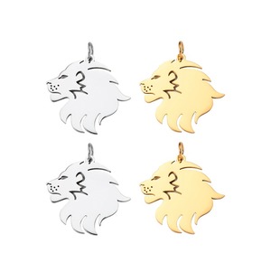 Pendentif tête de lion creuse en acier inoxydable pour hommes, breloque animale en métal vintage à la mode pour la fabrication de bijoux DIY, accessoires - Product Image 3